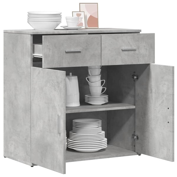 vidaXL Skjenk betonggrå 79x38x80 cm konstruert tre