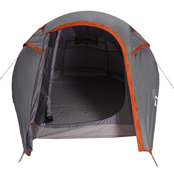 vidaXL Tunneltelt for camping 3 personer grå og oransje vanntett