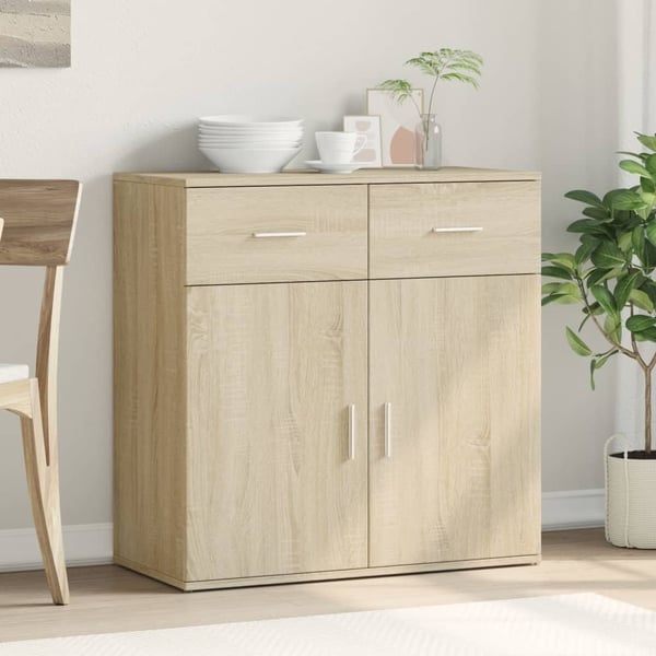 vidaXL Skjenk sonoma eik 79x38x80 cm konstruert tre