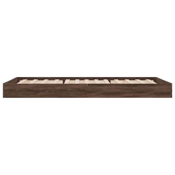 vidaXL sengeramme 75x190 cm uden madras konstrueret træ brunt eg