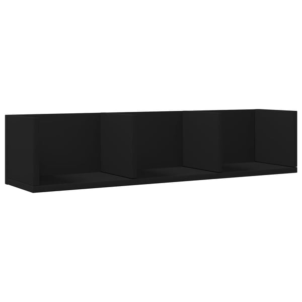 vidaXL Seinäkaapit 2 kpl musta 75x18x16,5 cm tekninen puu