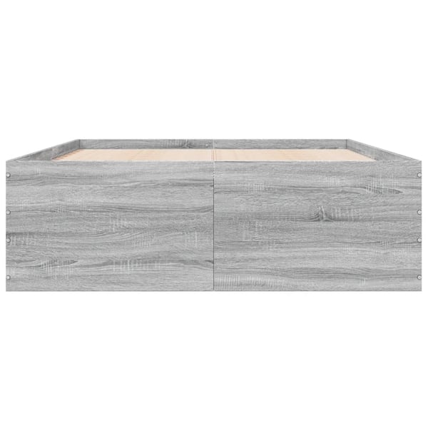 vidaXL Sengeramme grå sonoma 120x190 cm konstruert tre