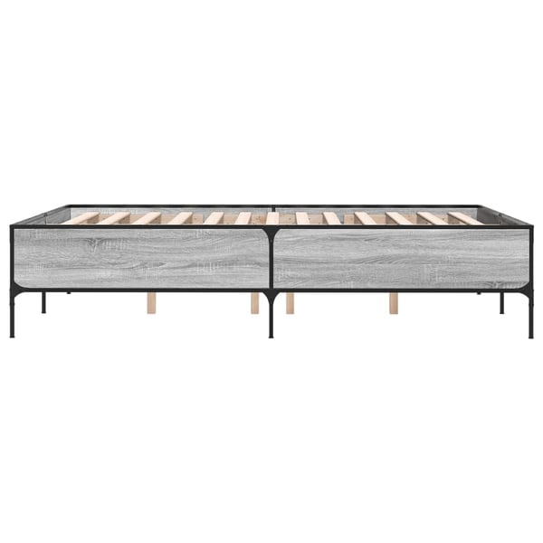 vidaXL Sengeramme grå sonoma 120x190 cm konstruert tre og metall