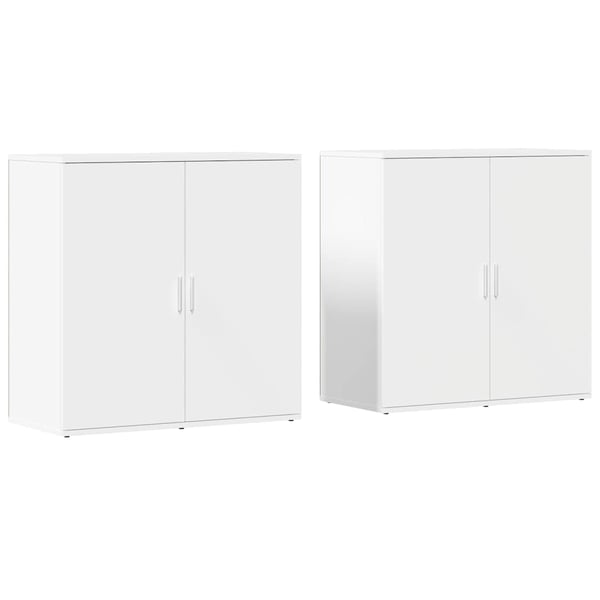 vidaXL Skjenker 2 stk hvit 79x38x80 cm konstruert tre