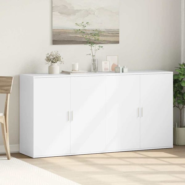 vidaXL Skjenker 2 stk hvit 79x38x80 cm konstruert tre