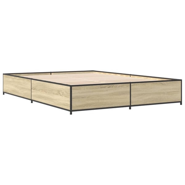 vidaXL Sengeramme sonoma eik 120x200 cm konstruert tre og metall