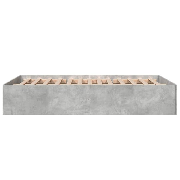 vidaXL Sängynrunko betoninharmaa 135x190 cm tekninen puu