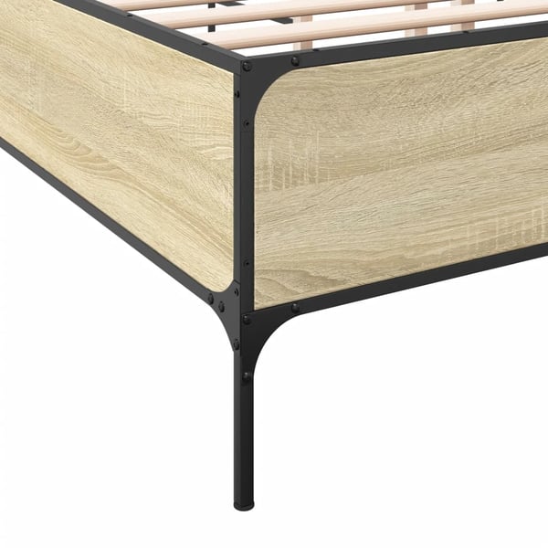 vidaXL Sengeramme sonoma eik 140x200 cm konstruert tre og metall