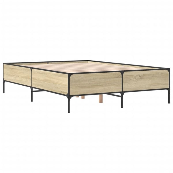 vidaXL Sengeramme sonoma eik 140x200 cm konstruert tre og metall