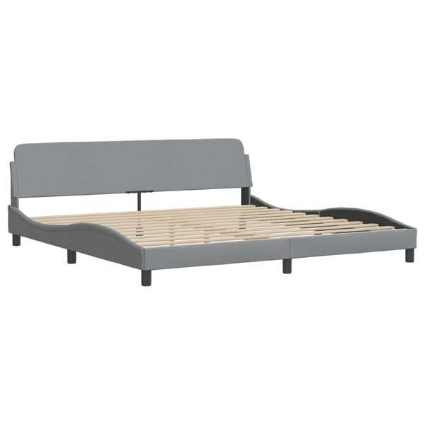 vidaXL seng med madras Hvar 200x200 cm stof lysegrå
