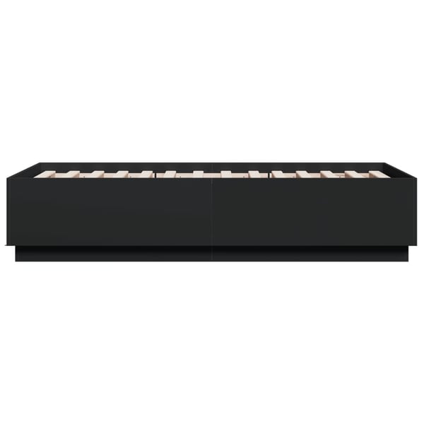 vidaXL Sengeramme med LED-lys svart 90x190 cm konstruert tre