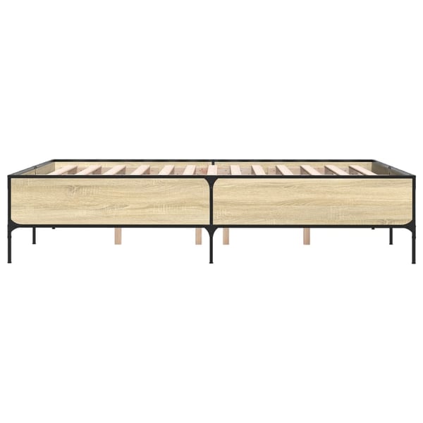 vidaXL Sengeramme sonoma eik 160x200 cm konstruert tre og metall