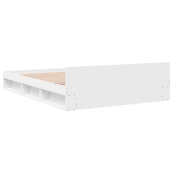 vidaXL Sengeramme med skuffer hvit 140x190 cm konstruert tre