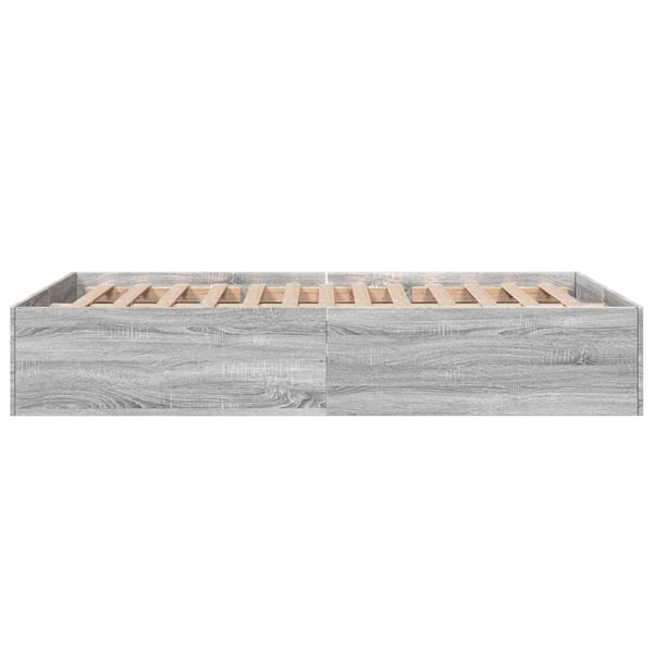 vidaXL Sengeramme grå sonoma 120x190 cm konstruert tre