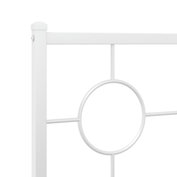 vidaXL Sengeramme i metall med hodegavl hvit 140x200 cm