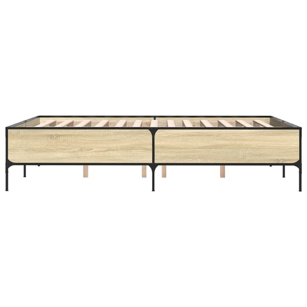 vidaXL Sengeramme sonoma eik 120x200 cm konstruert tre og metall