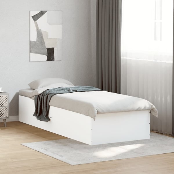 vidaXL Sengeramme hvit 100x200 cm konstruert tre
