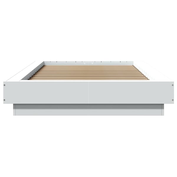 vidaXL Sengeramme med LED-lys hvit 100x200 cm konstruert tre