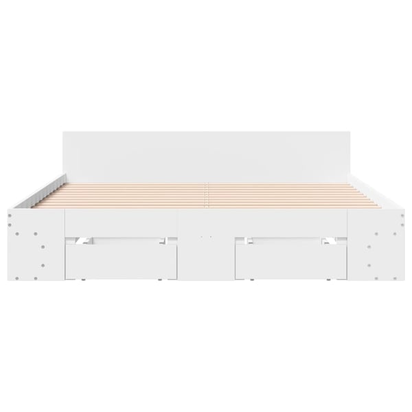 vidaXL Sengeramme høyglans hvit 150x200 cm konstruert tre