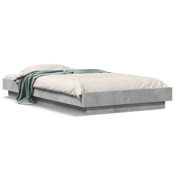 vidaXL Sengeramme betonggrå 75x190 cm konstruert tre