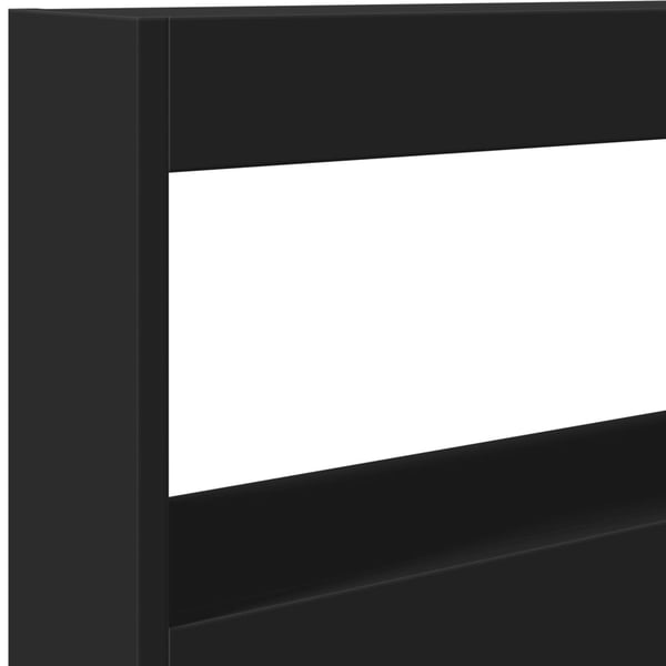 vidaXL Hodegavl skap med LED svart 120x17x102 cm