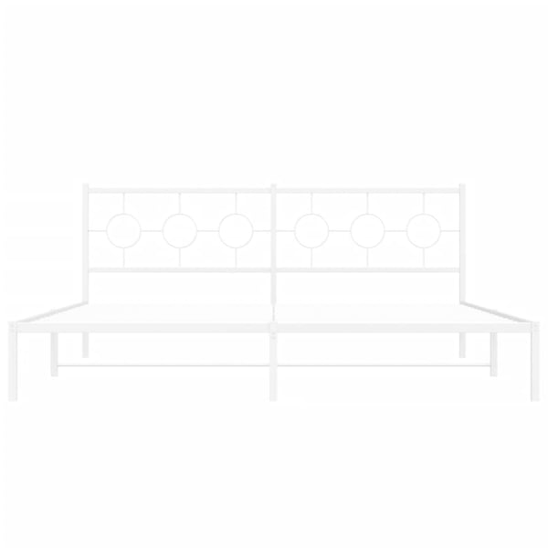 vidaXL sengeramme med sengegavl 200x200 cm metal hvid