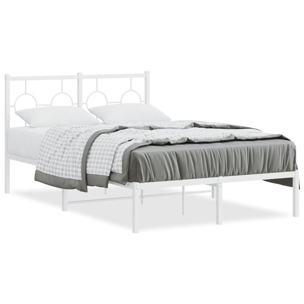 vidaXL sengeramme med sengegavl 120x200 cm metal hvid
