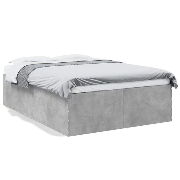 vidaXL Sengeramme betonggrå 135x190 cm konstruert tre