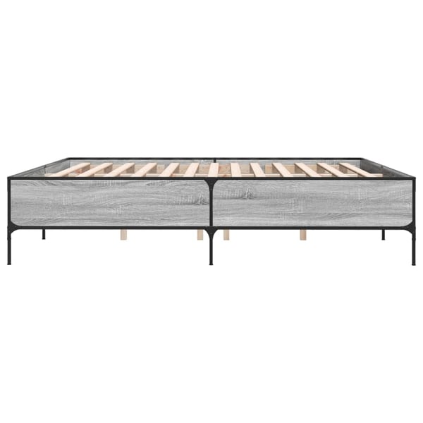 vidaXL sengestel 180x200 cm konstrueret træ og metal grå sonoma-eg