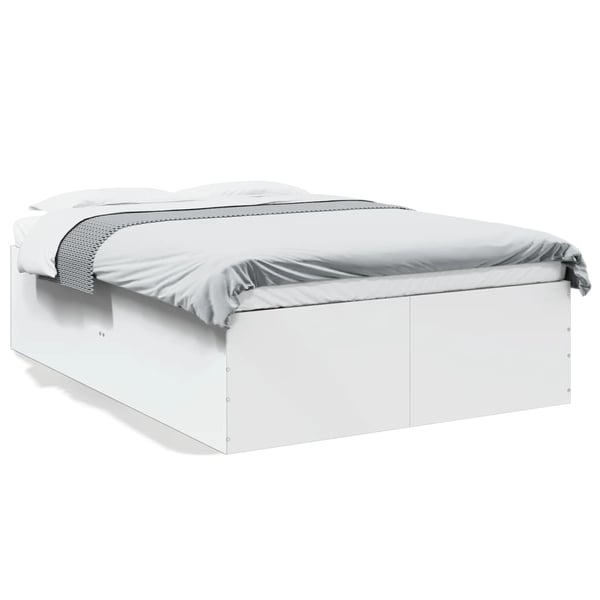 vidaXL Sengeramme hvit 135x190 cm konstruert tre