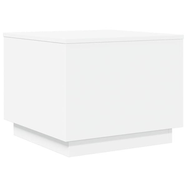 vidaXL Salongbord med LED-lys hvit 50x50x40 cm