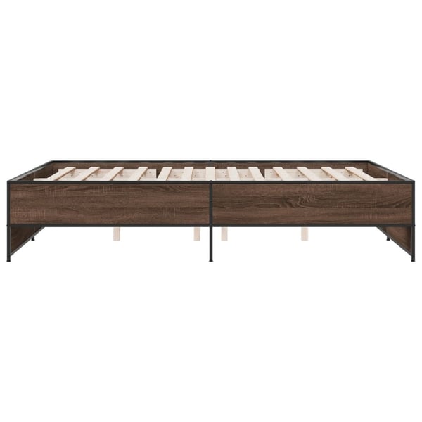 vidaXL Sengeramme brun eik 160x200 cm konstruert tre og metall