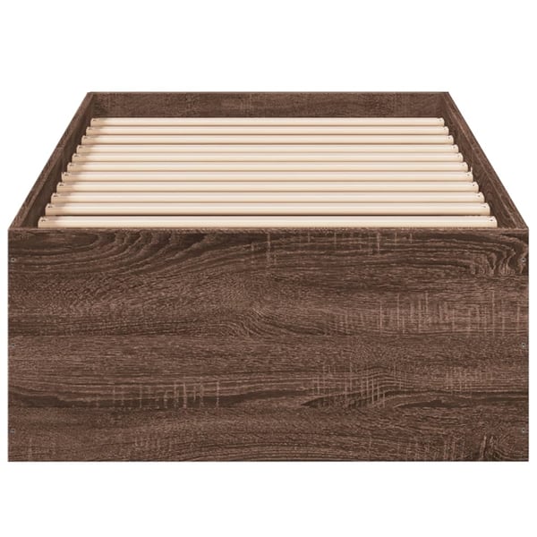 vidaXL Sengeramme brun eik 100x200 cm konstruert tre