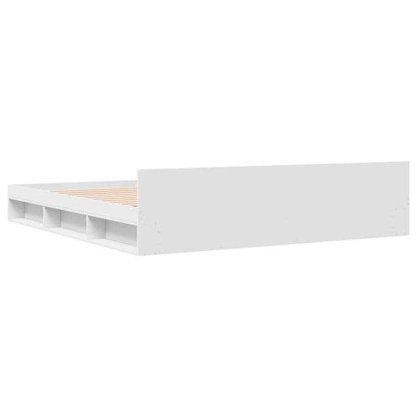 vidaXL sengeramme med skuffer 200x200 cm konstrueret træ hvid