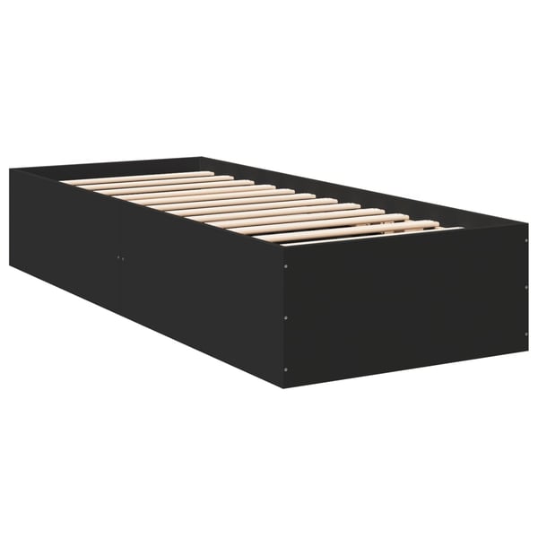 vidaXL sengeramme 100x200 cm konstrueret træ sort