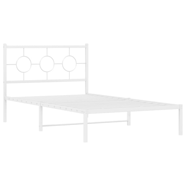 vidaXL sengeramme med sengegavl 107x203 cm metal hvid