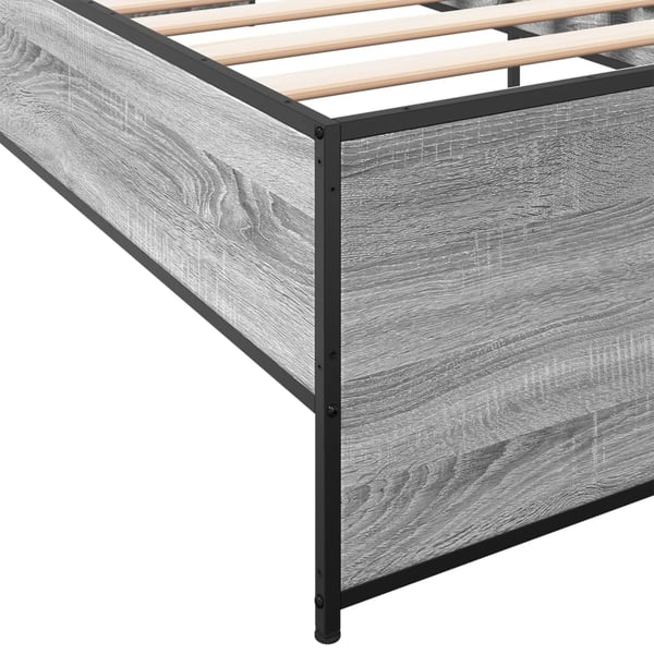vidaXL Sengeramme grå sonoma 75x190 cm konstruert tre og metall