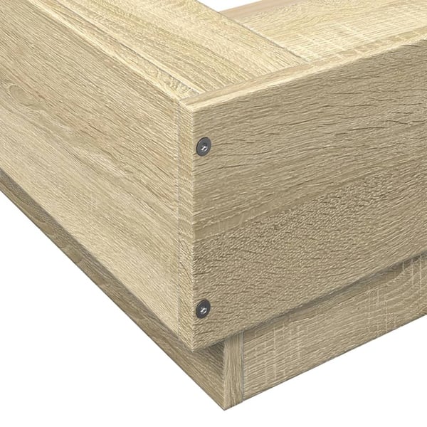 vidaXL Sengeramme med LED-lys sonoma eik 200x200 cm konstruert tre