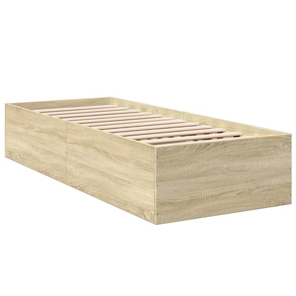 vidaXL Sengeramme uten madrass sonoma eik 75x190 cm konstruert tre