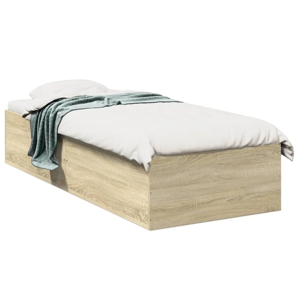 vidaXL Sengeramme uten madrass sonoma eik 75x190 cm konstruert tre
