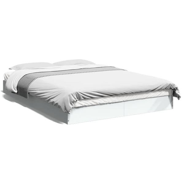vidaXL Sengeramme hvit 135x190 cm konstruert tre