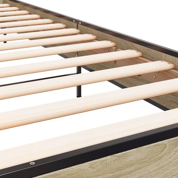 vidaXL Sengeramme sonoma eik 90x190 cm konstruert tre og metall
