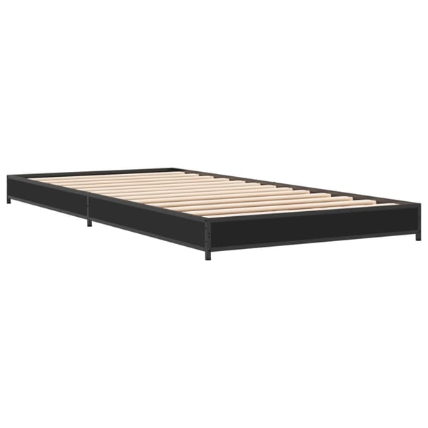 vidaXL sengeramme 90x190 cm konstrueret træ og metal sort