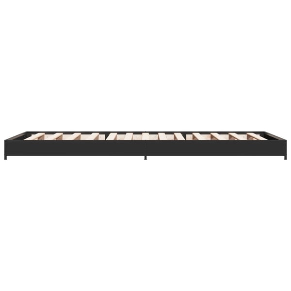 vidaXL sengeramme 90x190 cm konstrueret træ og metal sort