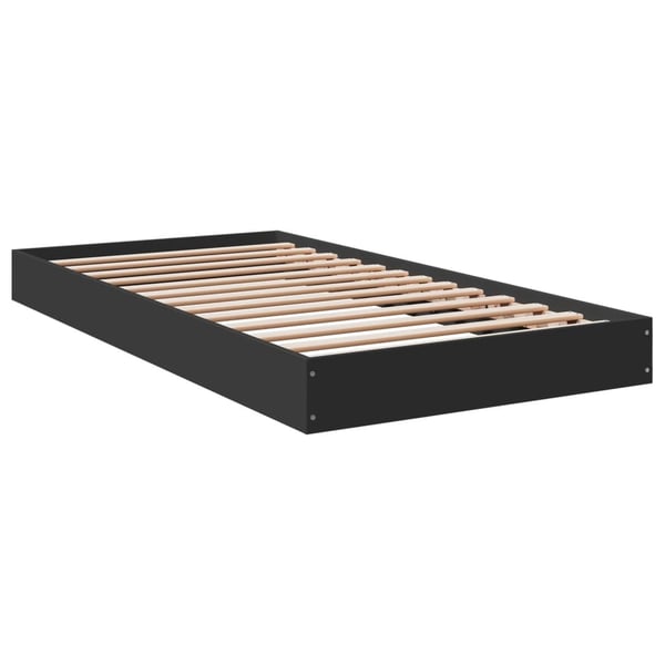 vidaXL sengeramme 100x200 cm konstrueret træ sort