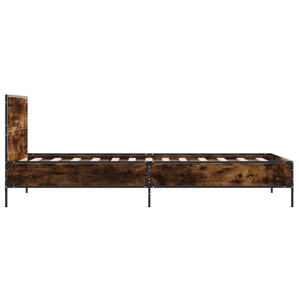 vidaXL sengeramme 90x200 cm konstrueret træ og metal røget eg