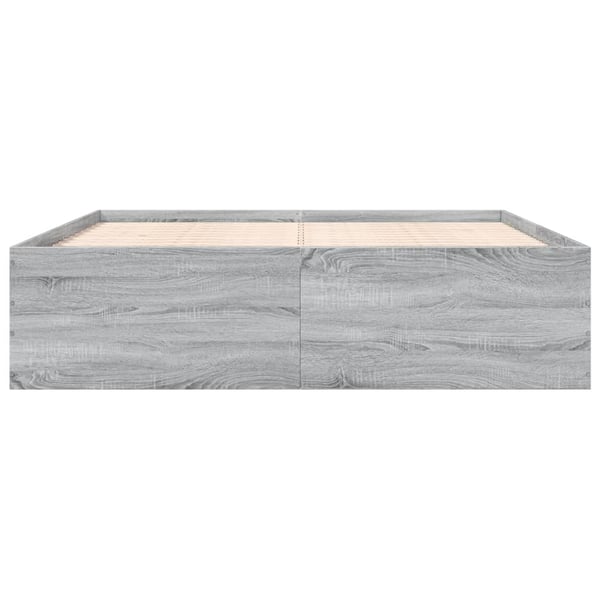 vidaXL sengestel 200x200 cm konstrueret træ grå sonoma-eg