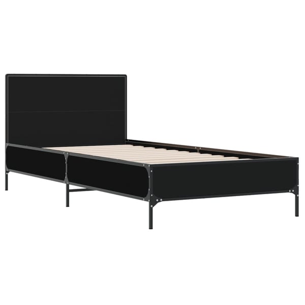 vidaXL sengeramme 75x190 cm konstrueret træ og metal sort