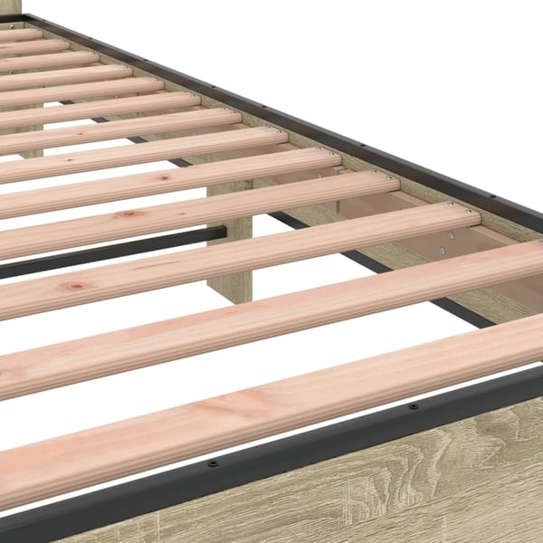 vidaXL Sengeramme sonoma eik 200x200 cm konstruert tre og metall