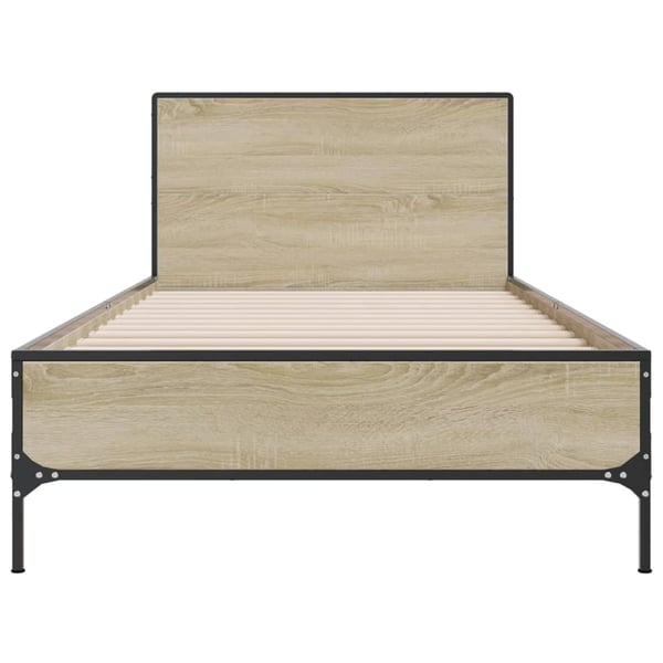 vidaXL Sengeramme sonoma eik 75x190 cm konstruert tre og metall